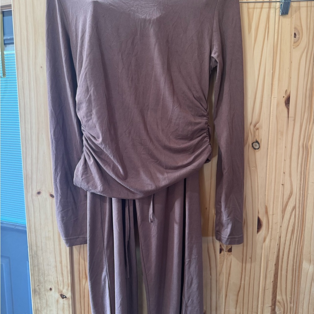 Brown Wide leg Lounge suit from TikTok